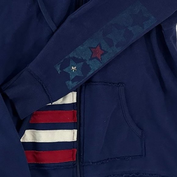 Disney Parks Patriotic Mickey Full Zip Hoodie Stars & Stripes - Picture 2 of 4